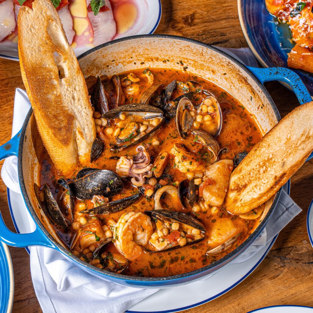 seafood stew at cucina morini