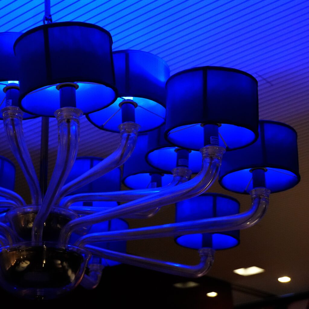 marea's blue chandelier