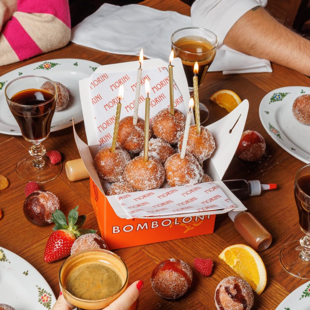 a box of morini bomboloni